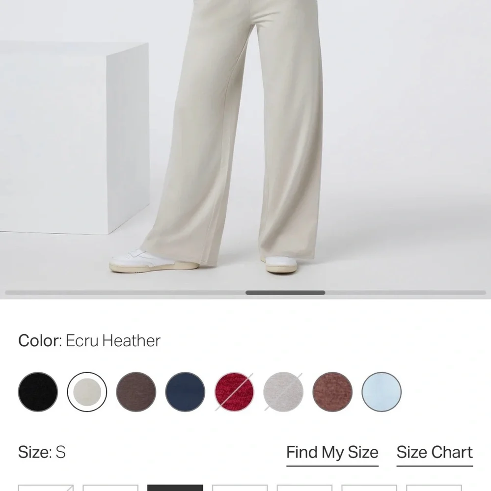 NWOT Vuori Halo Essential Wideleg Pant Ecru Heather Women’s Small - Picture 7 of 9
